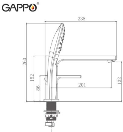 Смеситель Gappo G1117-8 для ванны - фото №20