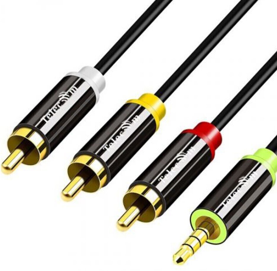 Кабель соединительный Telecom 3.5Jack (M)-3хRCA(M) TAV4545-3M VCOM Telecom - фото №3