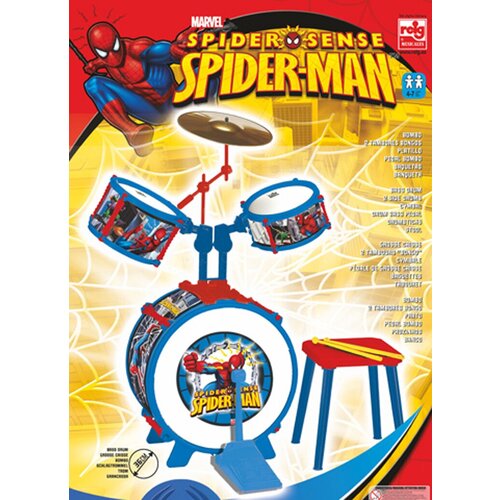 Барабан напольный со стульчиком, в коробке, Spider-Man