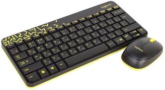 Клавиатура и мышь Logitech MK240 Nano Black-Yellow USB