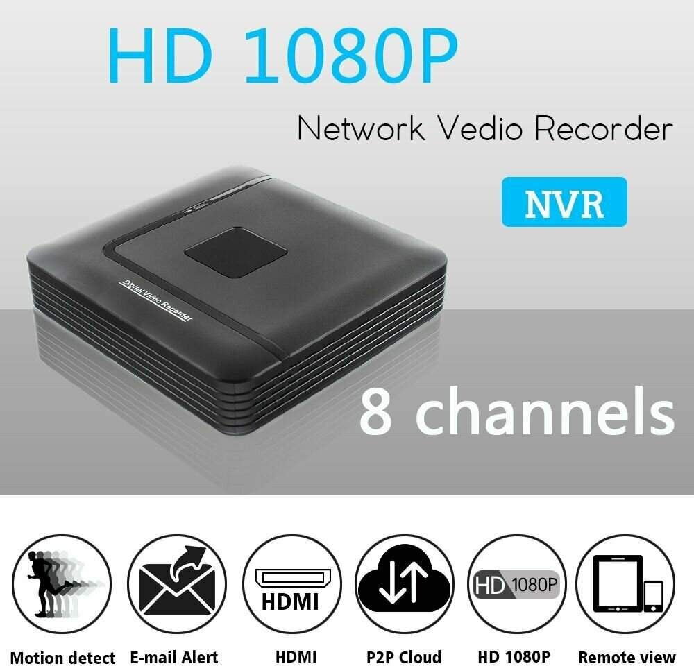 IP Видеорегистратор (NVR): 16 каналов 4К ( 8Мп ). XMeye.