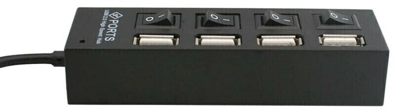 USB-ХАБ / разветвитель / USB-hub 4 порта с выключателями чёрный