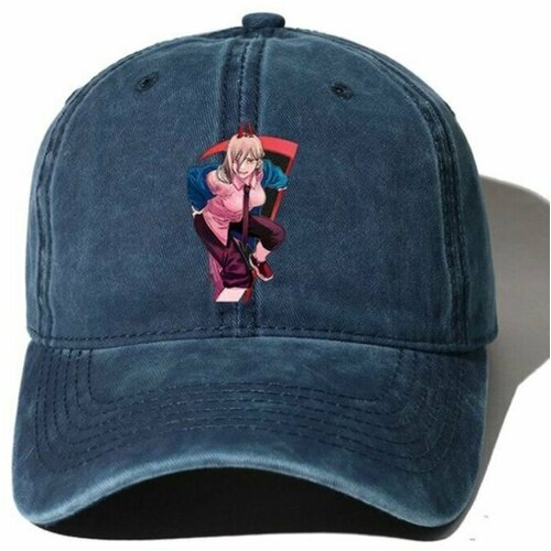 фото Бейсболка , размер 56/60, голубой, красный нет бренда