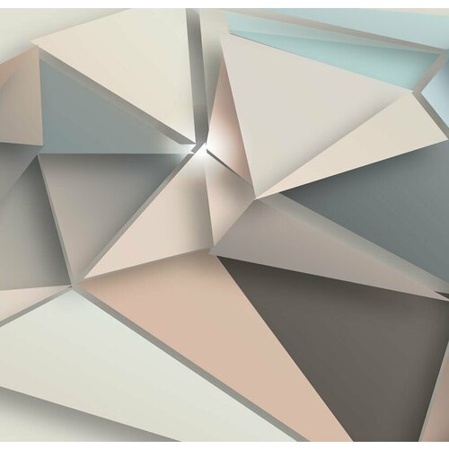 Моющиеся виниловые фотообои Разноцветные треугольники 3D, 250х240 см печворк разноцветные треугольники виниловые фотообои 211х150 см