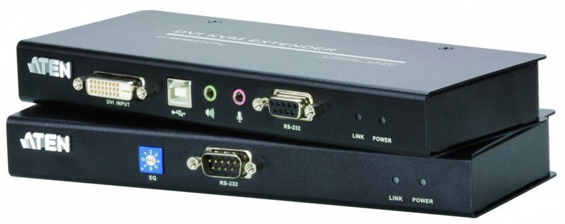 Удлинитель ATEN USB DVI Cat 5 KVM Extender (1024 x 768@60m) (CE600-AT-G)