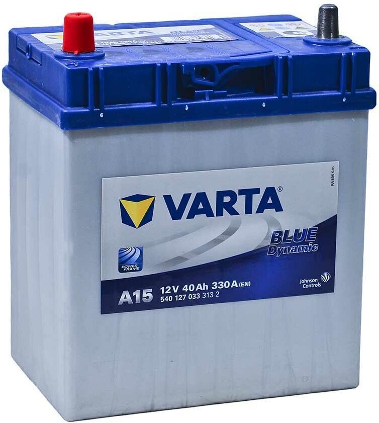 Аккумулятор автомобильный Varta Blue Dynamic Asia A15 40 А/ч 330 A прям. пол. Азия авто (187x127x227) 540127 без бортика