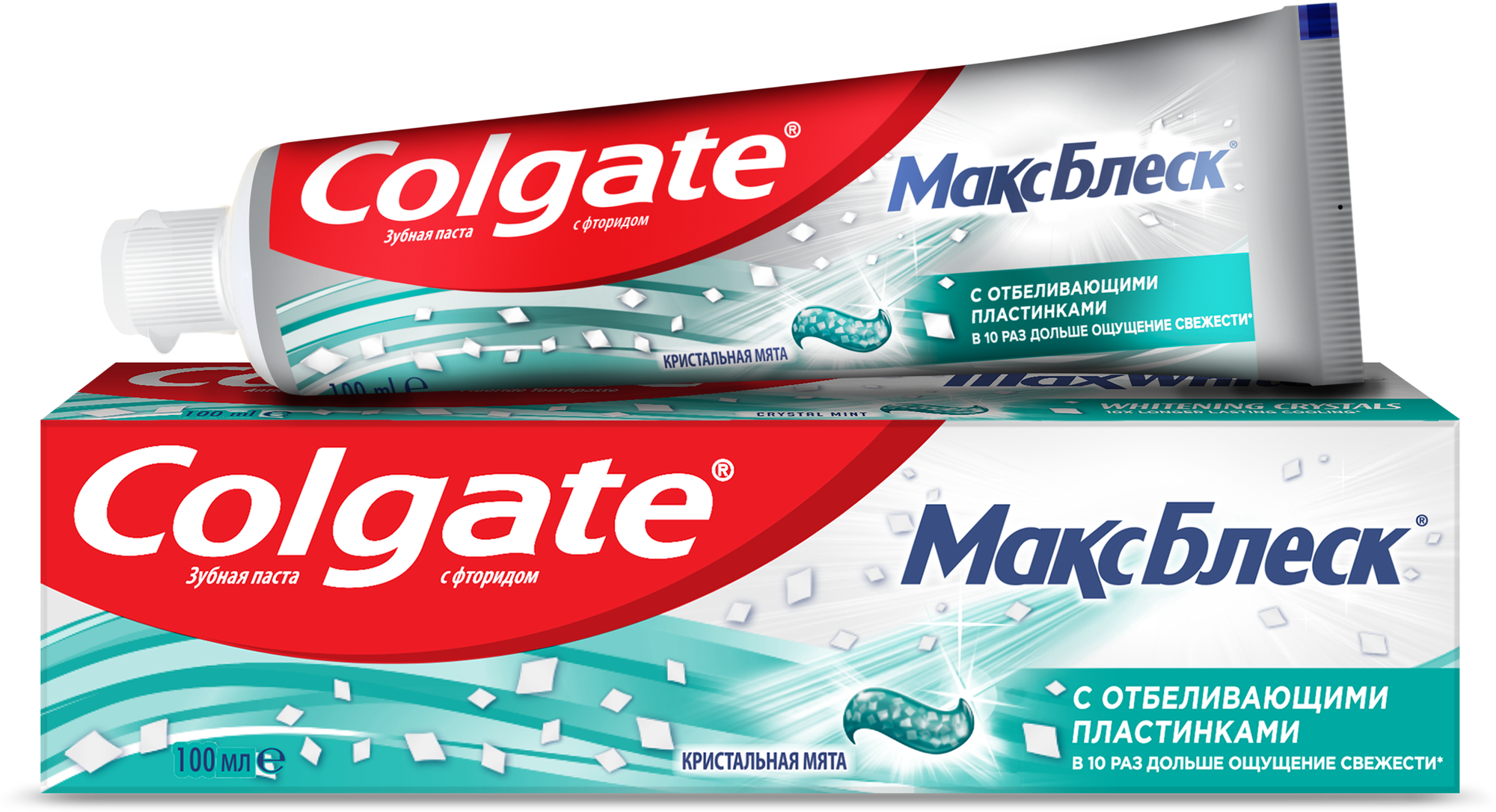 Зубная паста Colgate МаксБлеск с отбеливающими пластинками, мята, 100 мл