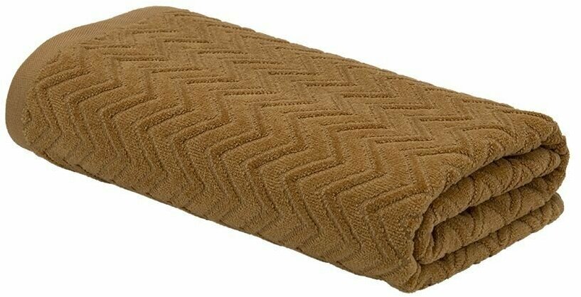 Махровое полотенце для рук и лица Зигзаг 50х 80 коричневый/ плотность 450 гр/кв. м.
