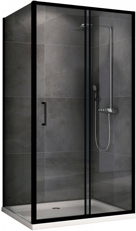Душевой уголок Abber Schwarzer Diamant 100x80 AG30100B5-S80B5 профиль Черный стекло прозрачное
