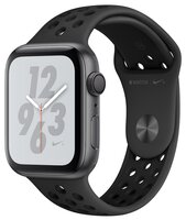 Часы Apple Watch Series 4 GPS 44mm Aluminum Case with Nike Sport Band серебристый/чистая платина/чер