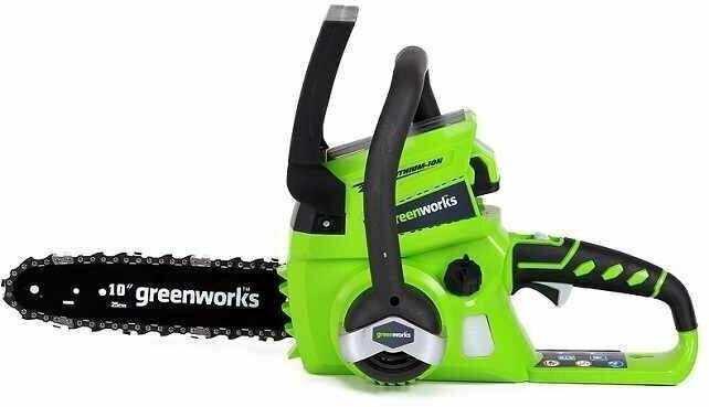 Пила цепная аккумуляторная Greenworks Пила цепная аккумуляторная G24CS25K2 24V 25см c АКБ 2Ач и ЗУ