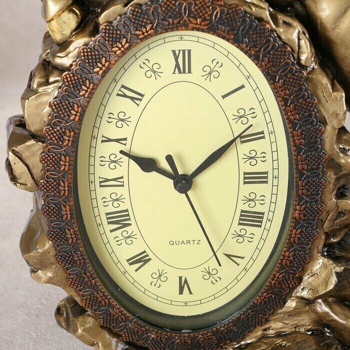 Часы настольные 'Лошадь', цвет золото, 40х31х15 см