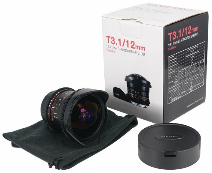 Объектив Samyang 12mm T31 ED AS NCS VDSLR Fish-eye Canon EF