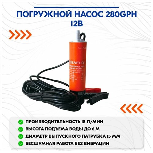 Погружной насос 280GPH 12В