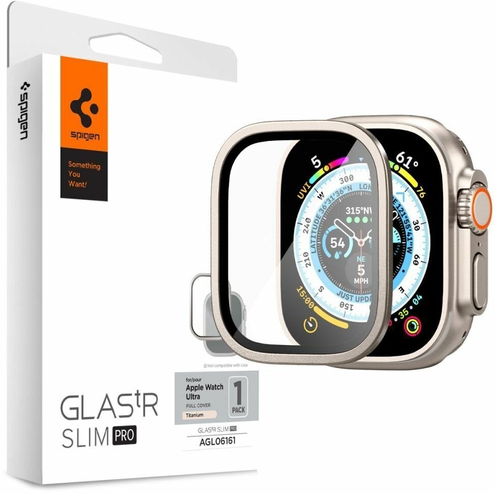 Защитное стекло Spigen Glas.tR Slim Pro Black для Apple Watch Ultra 49mm ( 1 шт )