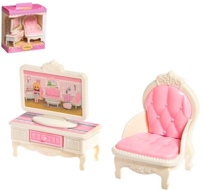 Набор мебели для кукол Уют-6: телевизор и кресло