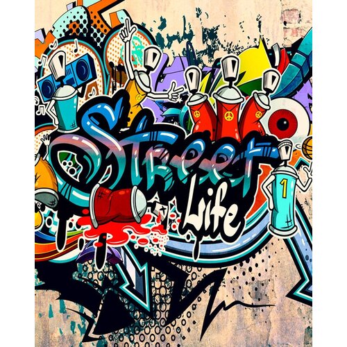 Моющиеся виниловые фотообои GrandPiK В стиле граффити. Street Life (уличная жизнь), 200х250 см