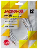 Кабель Defender mini jack 3.5 mm - mini jack 3.5 mm (JACK01-03) 1.2 м белый