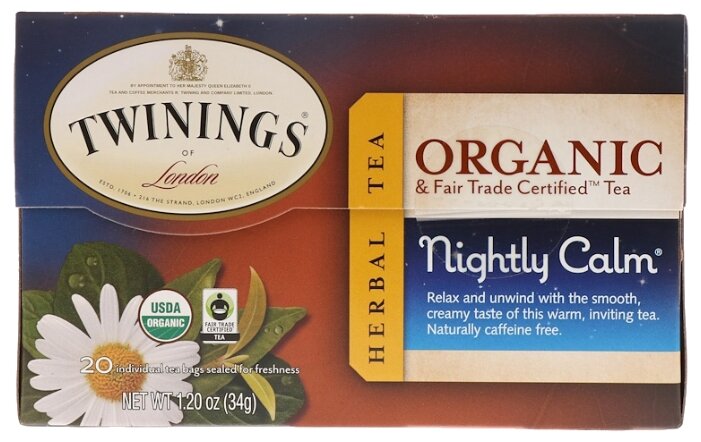 Чай травяной Twinings Nightly calm organic в пакетиках