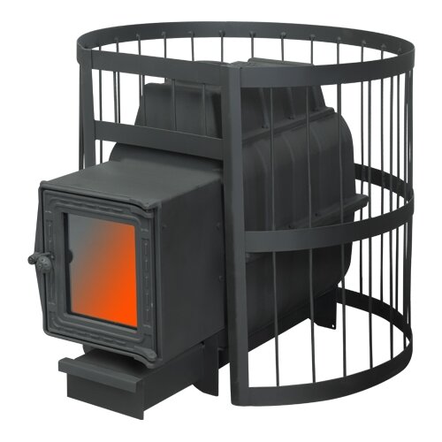 Печь банная ПароВар 22 сетка-прут (201 со стеклом) квадратная ХХХ