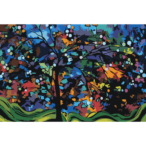 Картина по номерам Витраж. Цветное дерево на стену крышка на ключ amg цветное дерево