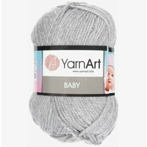 Пряжа для вязания YARNART BABY 50 гр/150 м 100% акрил 3072 серо-голубой