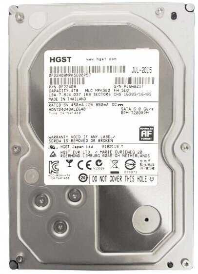 Жесткий диск Hitachi HDN724040ALE640 4Tb 7200 SATAIII 3.5" HDD