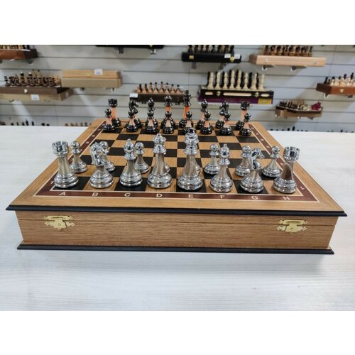 Шахматы подарочные Итальянский дизайн в ларце из дуба шахматы итальянский дизайн 41 5 см светлые