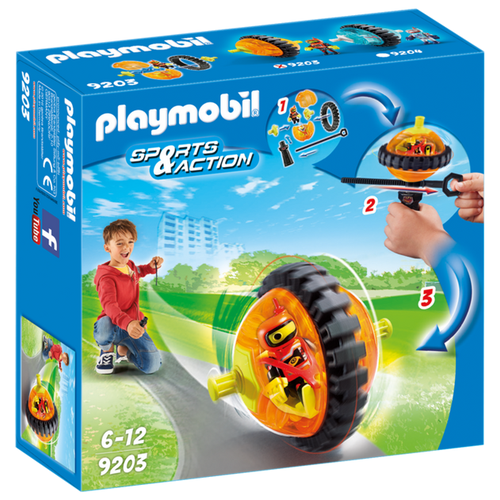 фото Набор с элементами конструктора playmobil sports and action 9203 оранжевый крутящийся гонщик