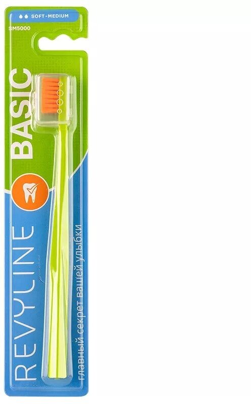 Зубная щетка Revyline SM5000 Basic салатовая-оранжевая