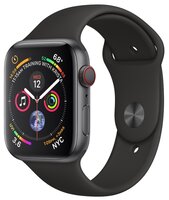 Часы Apple Watch Series 4 GPS + Cellular 40mm Stainless Steel Case with Sport Band серый космос/черн