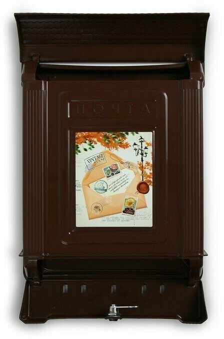 Ящик почтовый, пластиковый, «Декор», с замком, коричневый - фотография № 2