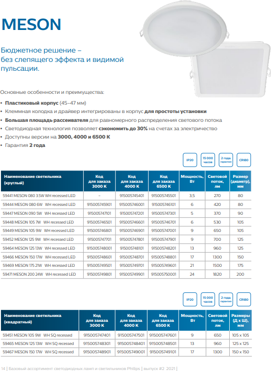 Philips Светильник светодиодный встраиваемый Philips MESON 9Вт 6500K 220-240В D105 - фотография № 6