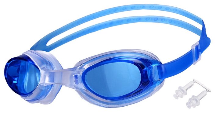 Очки для плавания + беруши, взрослые, цвета микс