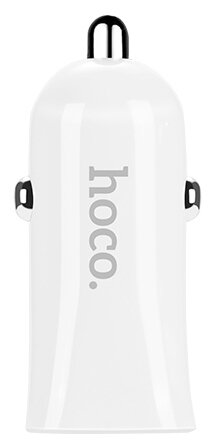 Автомобильное зарядное устройство HOCO Z12 Elite с кабелем USB-Lightning, белый