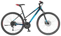 Горный гибрид KTM Life Road Lady (2018) black matt/marseilleblue/red 20" (требует финальной сборки)