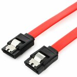 Кабель интерфейсный SATAIII Cablexpert CC-SATAM-DATA-0.8M, 80см, 7pin/7pin, защелка, пакет - изображение