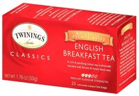 Чай черный Twinings English breakfast без кофеина в пакетиках, 25 шт.