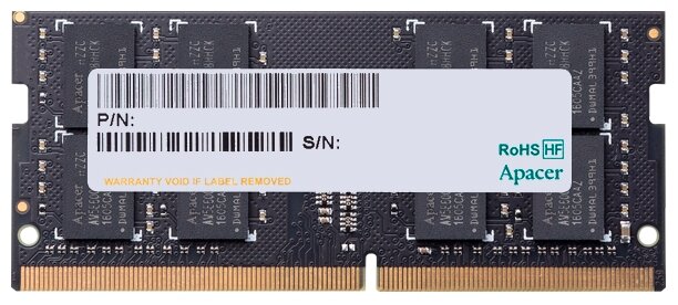 Оперативная память Apacer 4 ГБ DDR4 2666 МГц SODIMM CL19 ES.04G2V.KNH