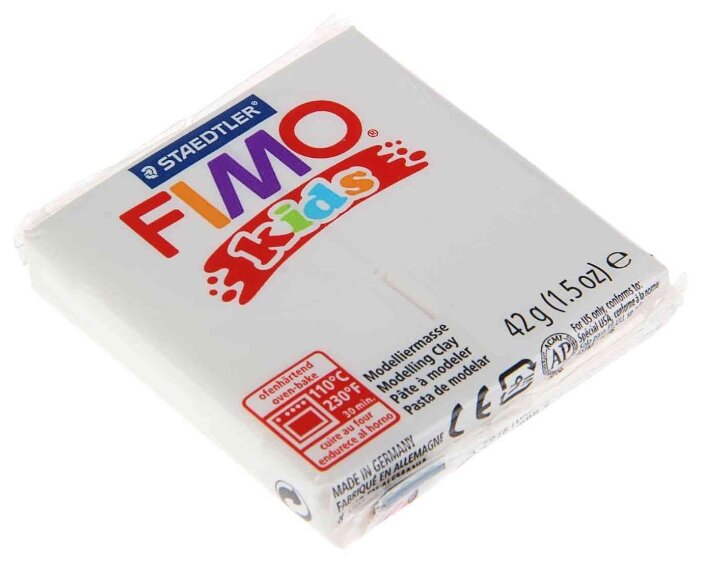 Полимерная глина FIMO Kids 42 г белый (8030-0)