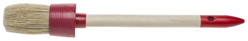Круглая кисть STAYER 35 мм пластмассовый корпус светлая натуральная щетина деревянная ручка (0141-35)