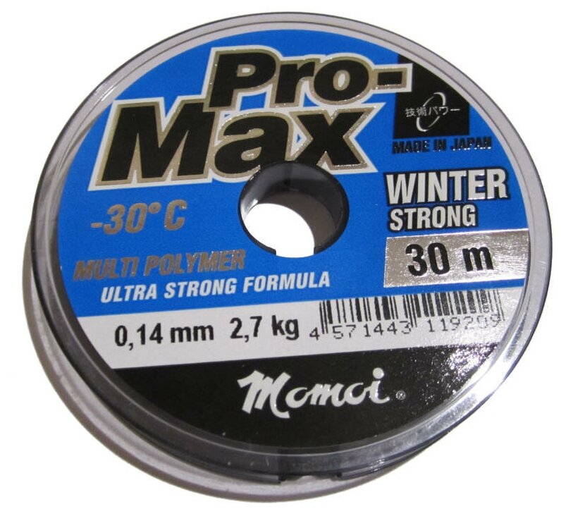 Леска Momoi Pro-Max Winter Strong 0,14мм 30м прозрачная