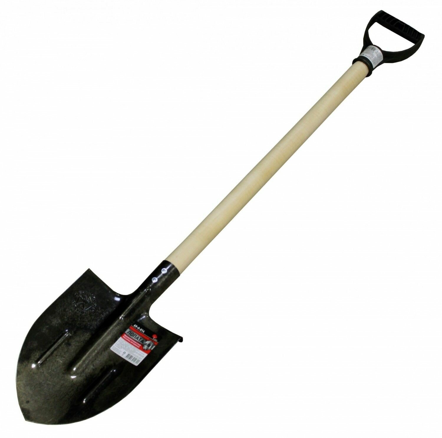 фото Лопата штыковая (копальная) рессорная сталь 1.2м Еврокомфорт с черенком и ручкой