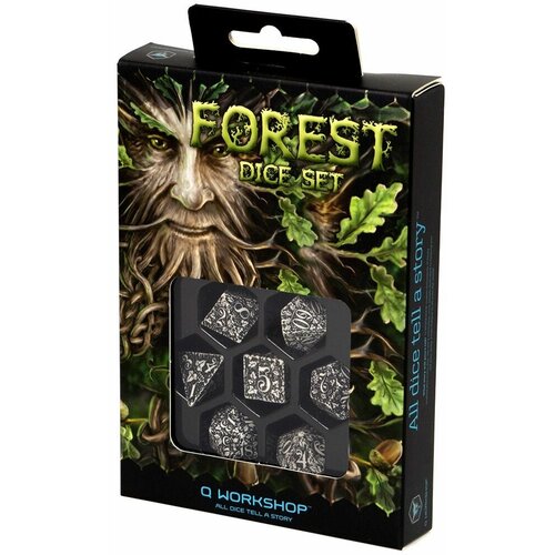 Набор кубиков Q-workshop Forest 3D White & black Dice Set (7)