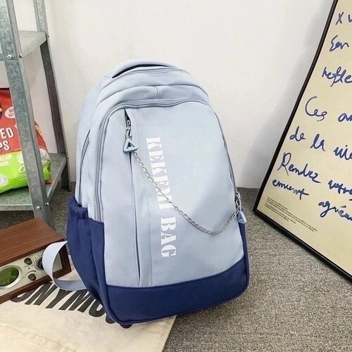 фото Школьный, городской рюкзак, цвет голубой с синим китай