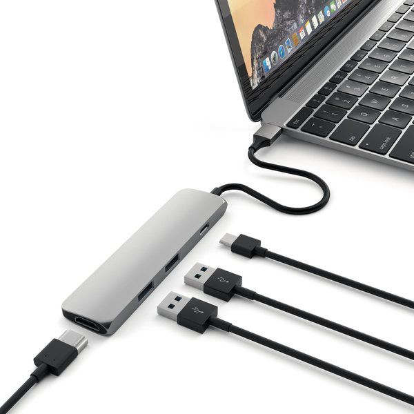 USB-концентратор Satechi Slim Aluminum Type-C Multi-Port Adapter 4K разъемов: 4