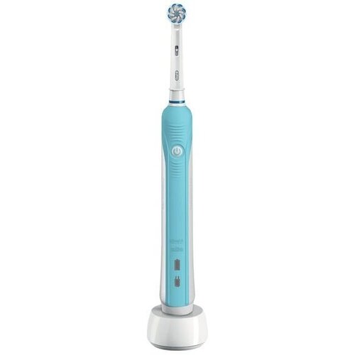 Зубная щетка электрическая Oral-B Pro 700 Sensi Clean голубой/белый картридж braun clean