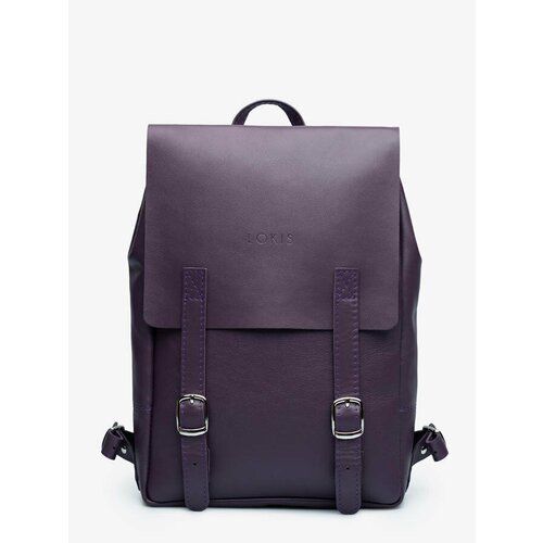Рюкзак LOKIS, натуральная кожа, отделение для ноутбука, вмещает А4, внутренний карман, регулируемый ремень, фиолетовый