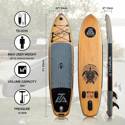 фото Сапборд tourus 11" 335см длина, версия v3 sup серый