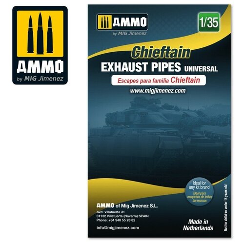 AMIG8085 Ammo Mig Набор выхлопных патрубков 1/35 Chieftain exhaust pipes universal new 1pcs 78mm mini bullet smoke metal pipes portable creative smoking pipe herb tobacco pipes gifts grinder smoke pipes